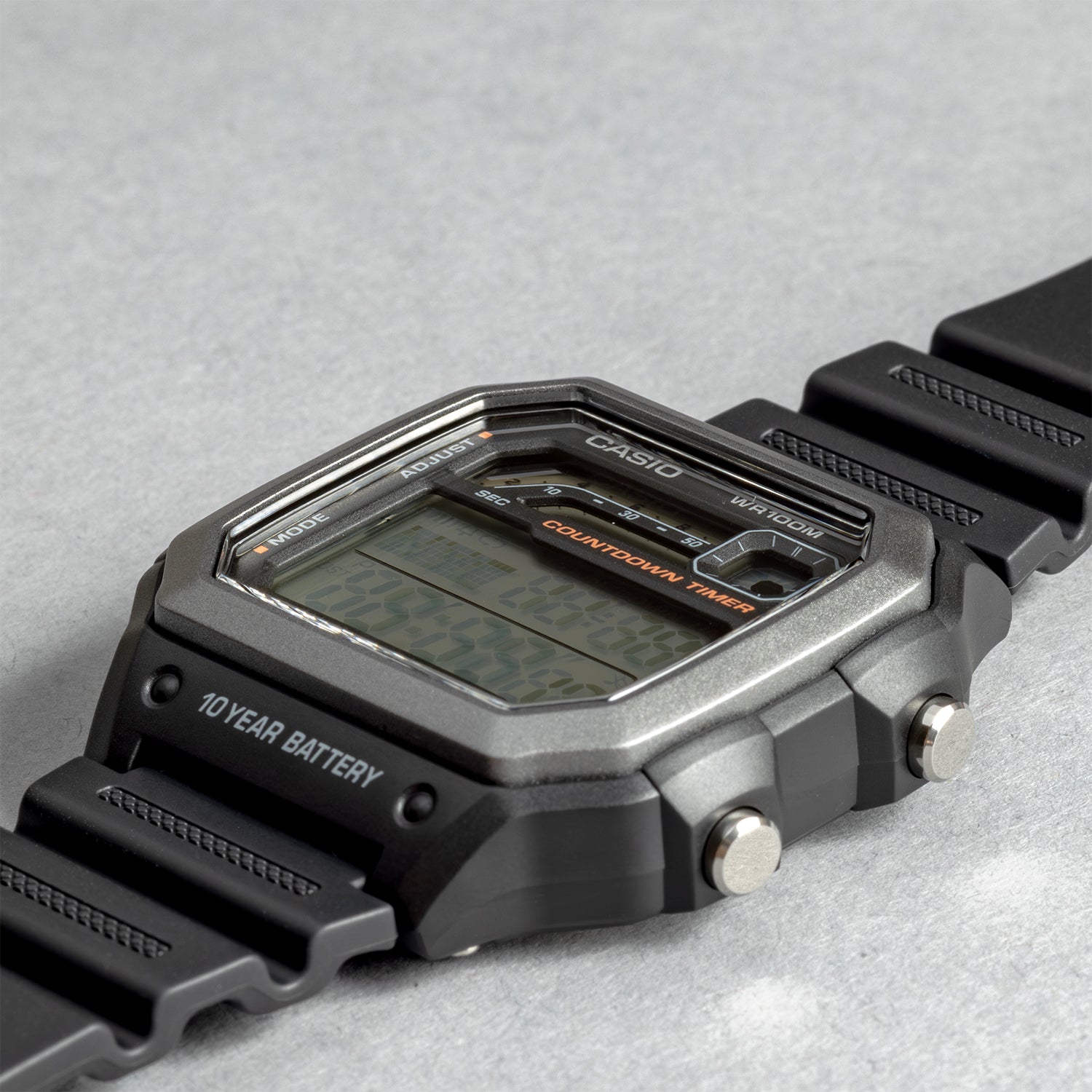 CASIO カシオ WS-1600H-1A ブラック ブラック文字盤 デジタル メンズ 腕時計 斜め