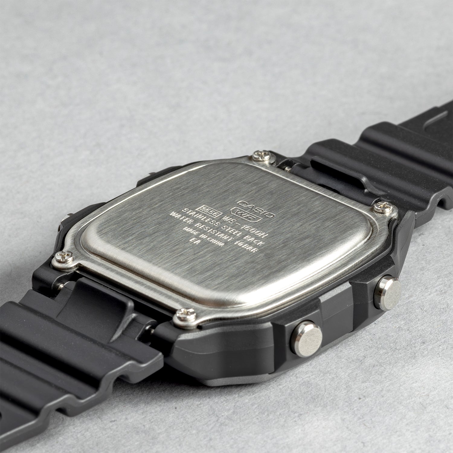 CASIO カシオ WS-1600H-1A ブラック ブラック文字盤 デジタル メンズ 腕時計 ケースバック