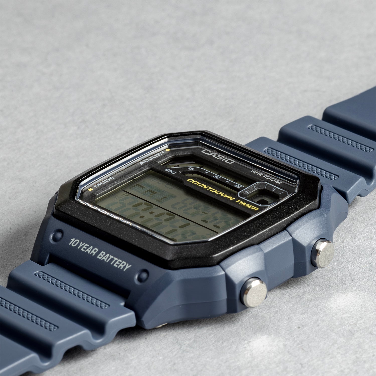 CASIO カシオ WS-1600H-2A ブルー ブラック文字盤 デジタル メンズ 腕時計 斜め