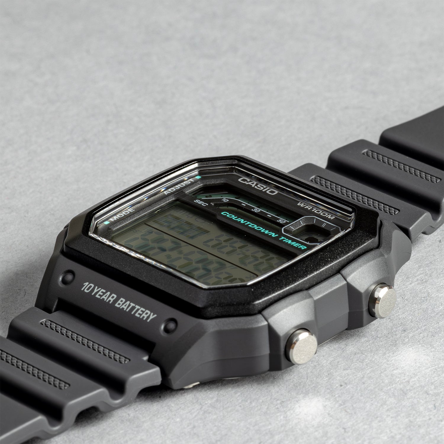 CASIO カシオ WS-1600H-8A グレー ブラック文字盤 デジタル メンズ 腕時計 斜め