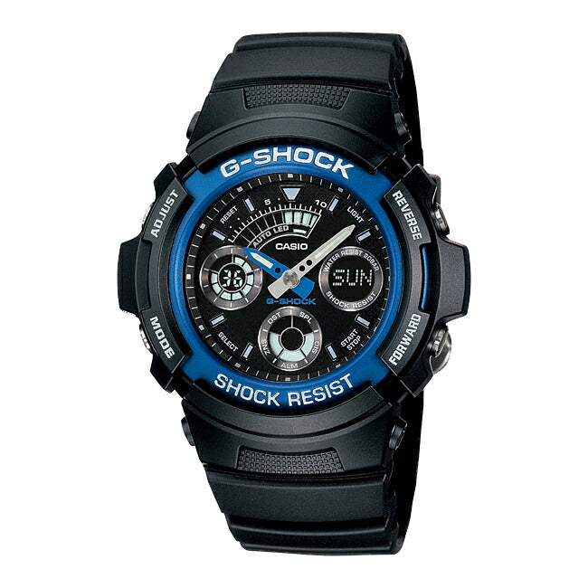 【10年保証】CASIOG-SHOCKカシオGショックAW-591-2A腕時計時計ブランドメンズキッズ子供男の子アナデジ日付カレンダー防水ブラック黒ブルー青ギフトプレゼント