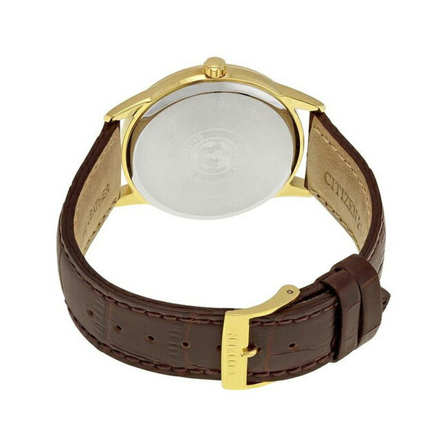 【10年保証】CITIZENECO-DRIVEシチズンエコドライブAW1232-04A腕時計メンズ逆輸入アナログソーラーゴールド金ブラウン茶レザー革ベルト海外モデル