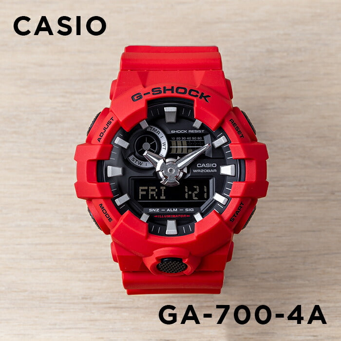 【10年保証】CASIOG-SHOCKカシオGショックGA-700-4A腕時計時計ブランドメンズキッズ子供男の子アナデジ日付カレンダー防水レッド赤ブラック黒ギフトプレゼント