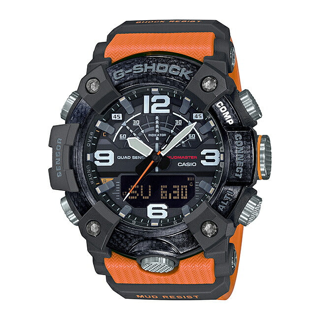 【10年保証】CASIOG-SHOCKカシオGショックマッドマスターGG-B100-1A9腕時計時計ブランドメンズキッズ子供男の子アナデジブルートゥース日付カレンダー防水ブラック黒オレンジギフトプレゼント