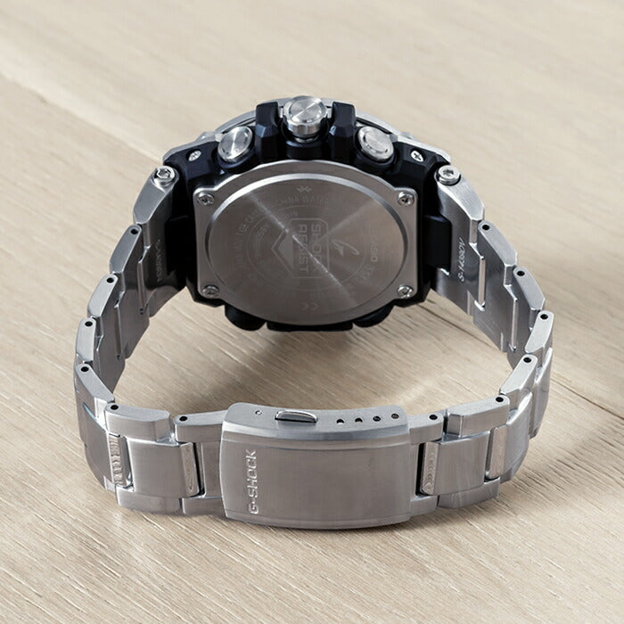 【10年保証】CASIOG-SHOCKカシオGショックGスチールGST-B100D-1A腕時計時計ブランドメンズキッズ子供男の子クロノグラフアナログソーラーブルートゥース日付カレンダー防水ブラック黒シルバーギフトプレゼント