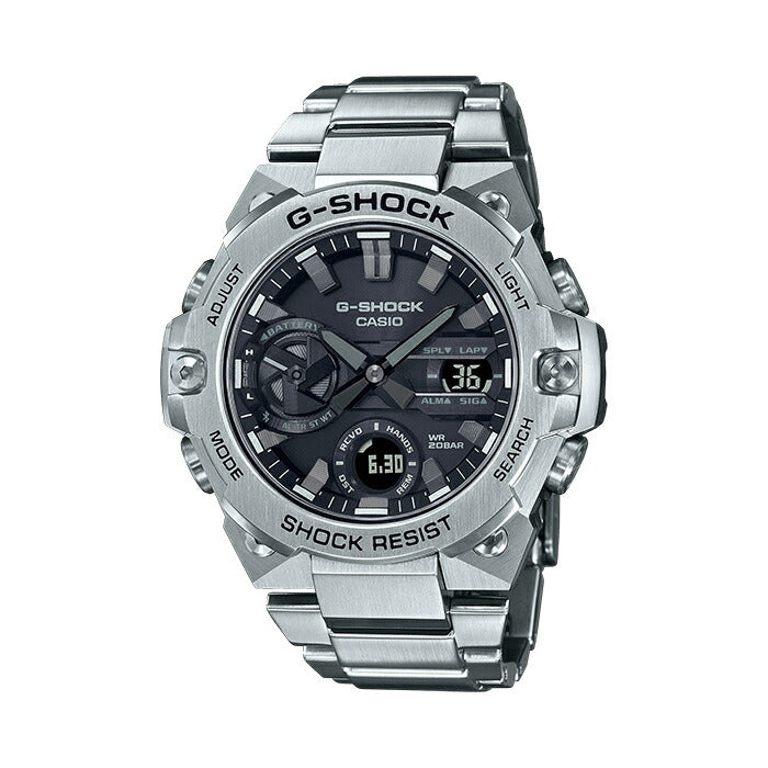【10年保証】CASIOG-SHOCKカシオGショックGスチールGST-B400D-1A腕時計時計ブランドメンズキッズ子供男の子アナデジソーラーブルートゥース日付カレンダー防水シルバーブラック黒ギフトプレゼント