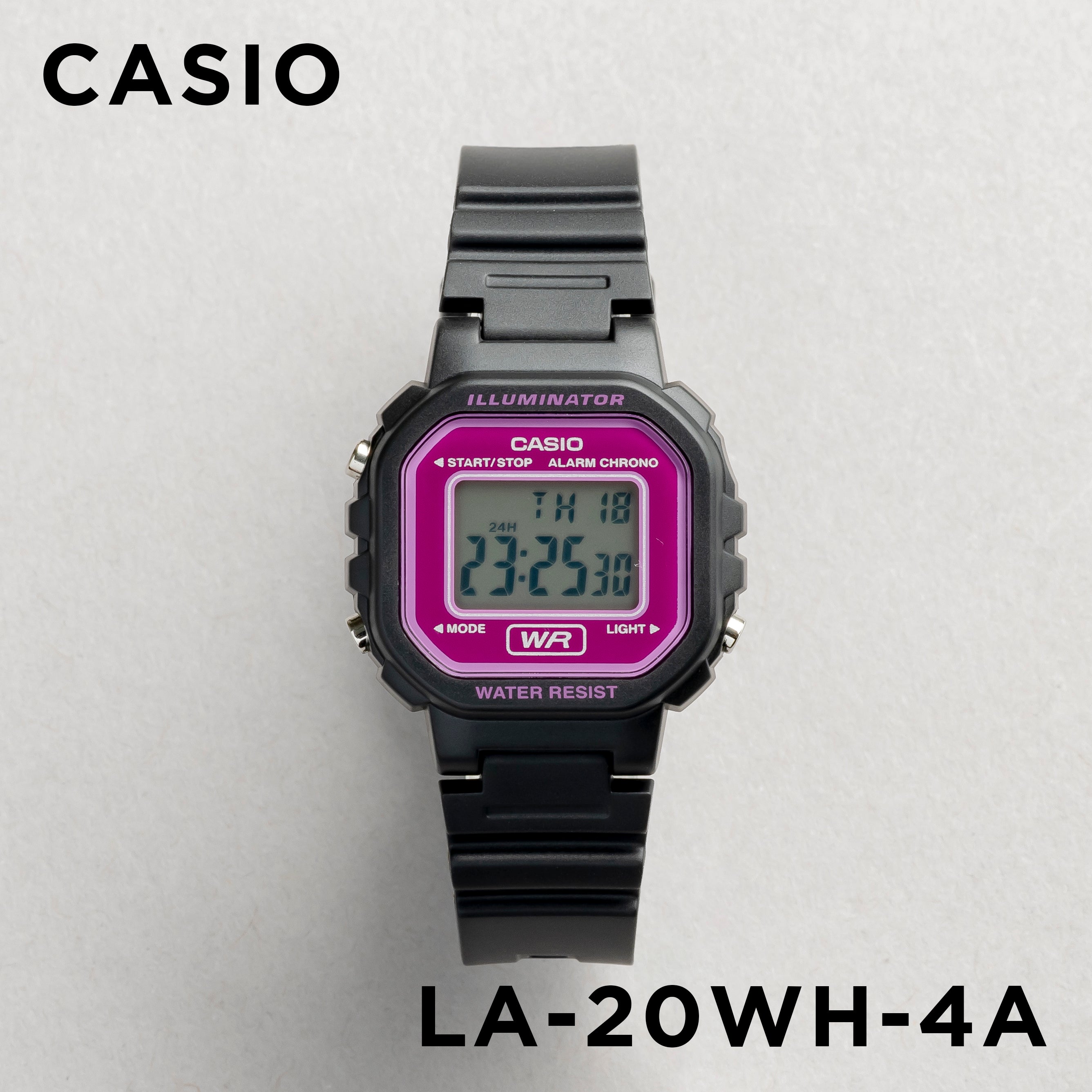 CASIO カシオ LA-20WH-4A ブラック パープル文字盤 デジタル レディース 腕時計