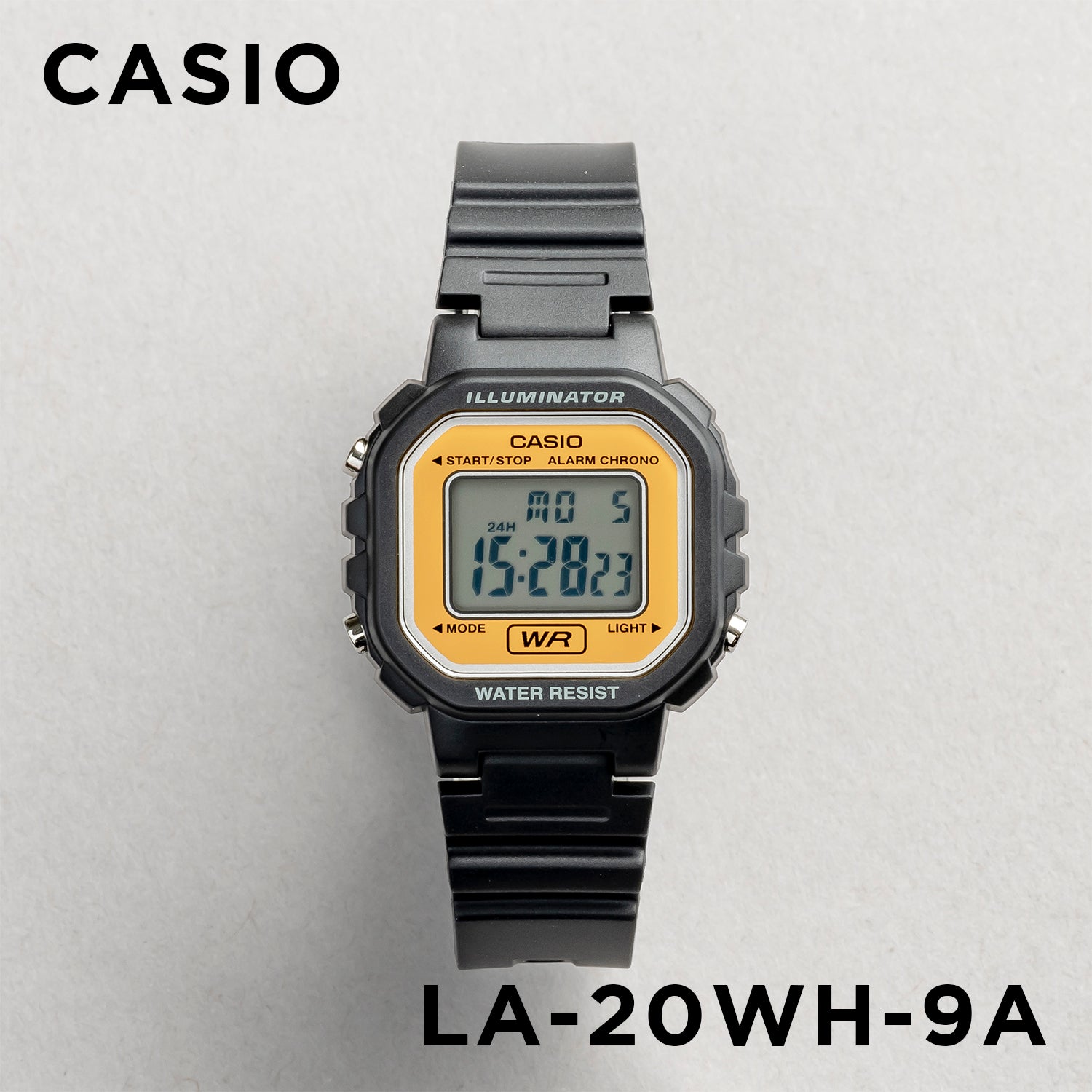 CASIO カシオ LA-20WH-9A ブラック イエロー文字盤 デジタル レディース 腕時計