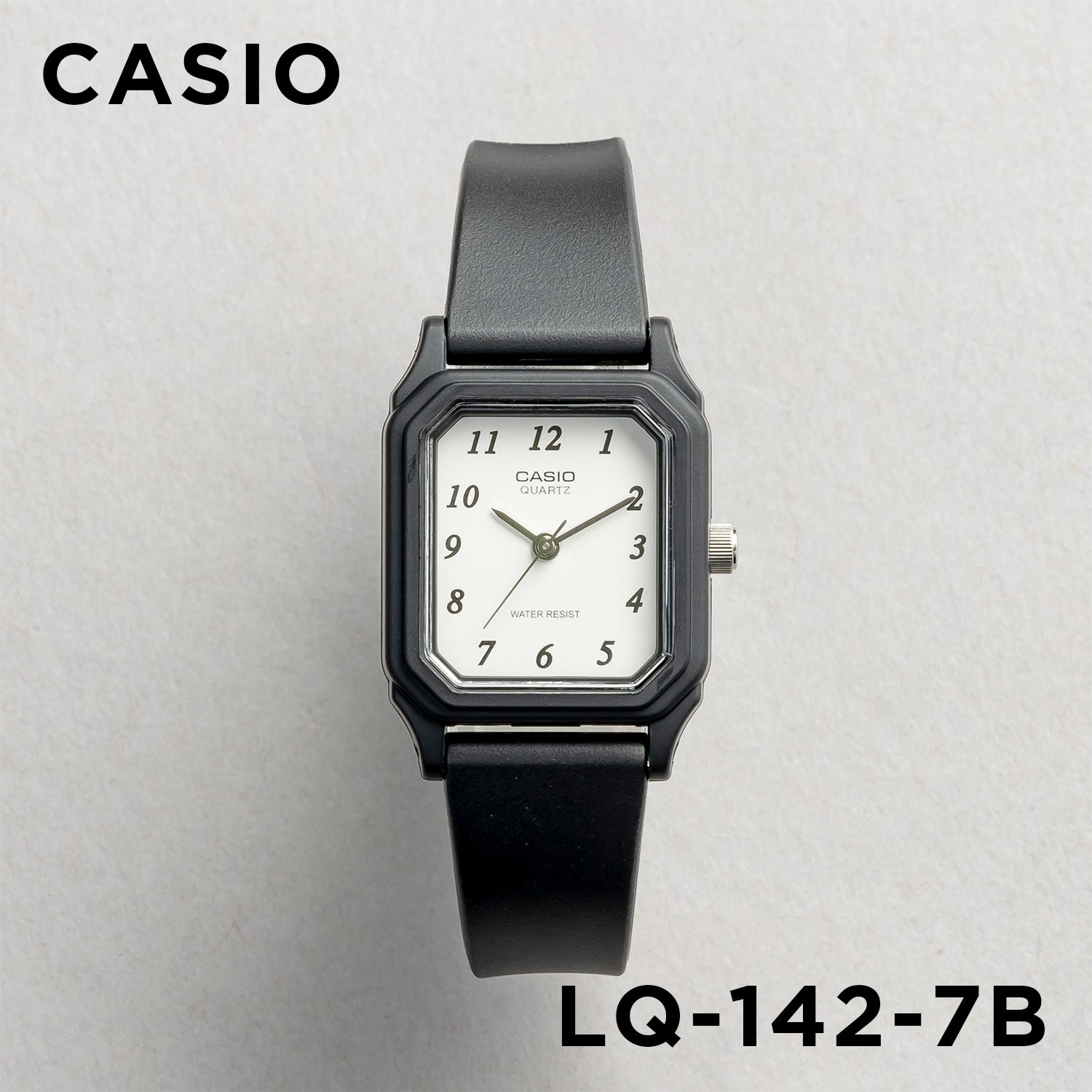 CASIO カシオ LQ-142-7B ブラック ホワイト文字盤 アナログ レディース 腕時計