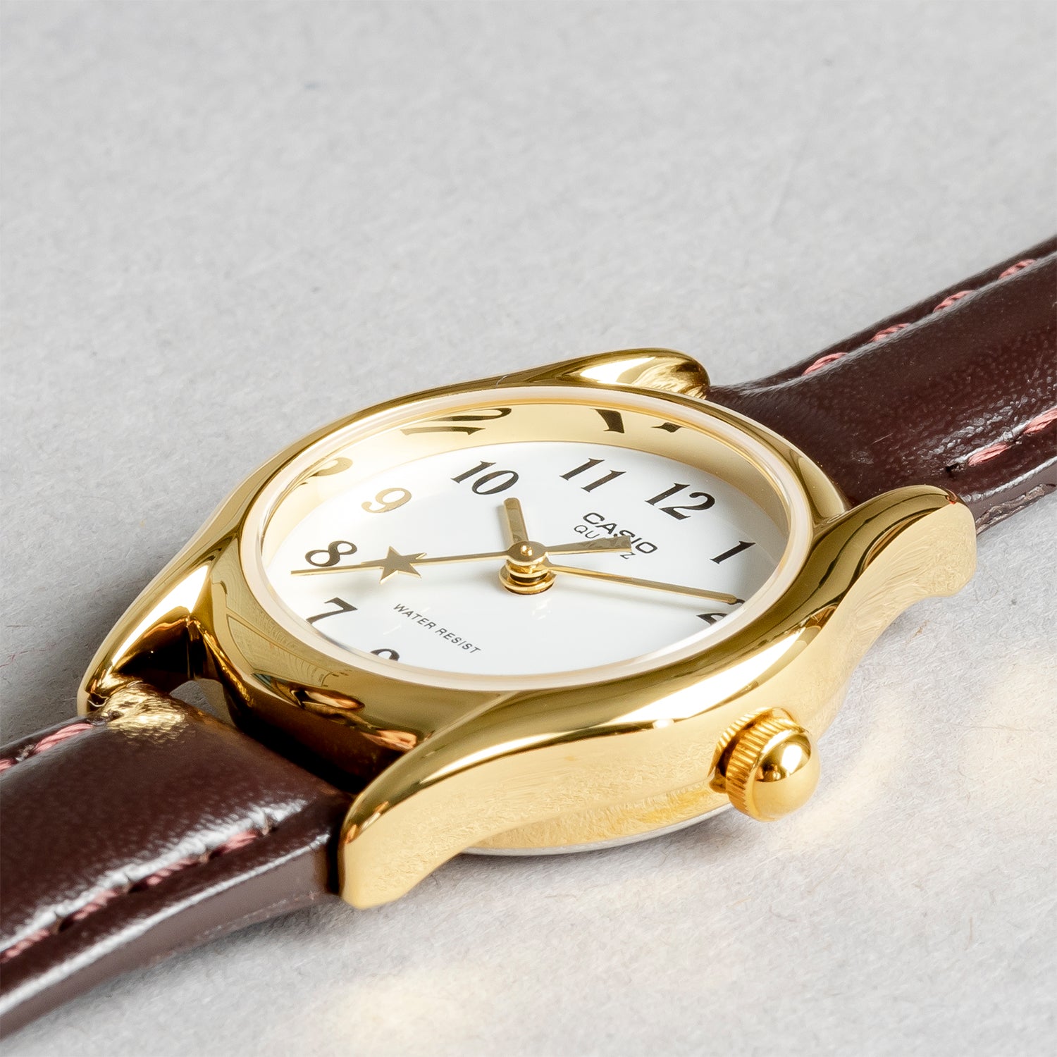 CASIO カシオ LTP-1094Q-7B4 ブラウン ホワイト文字盤 アナログ レディース 腕時計