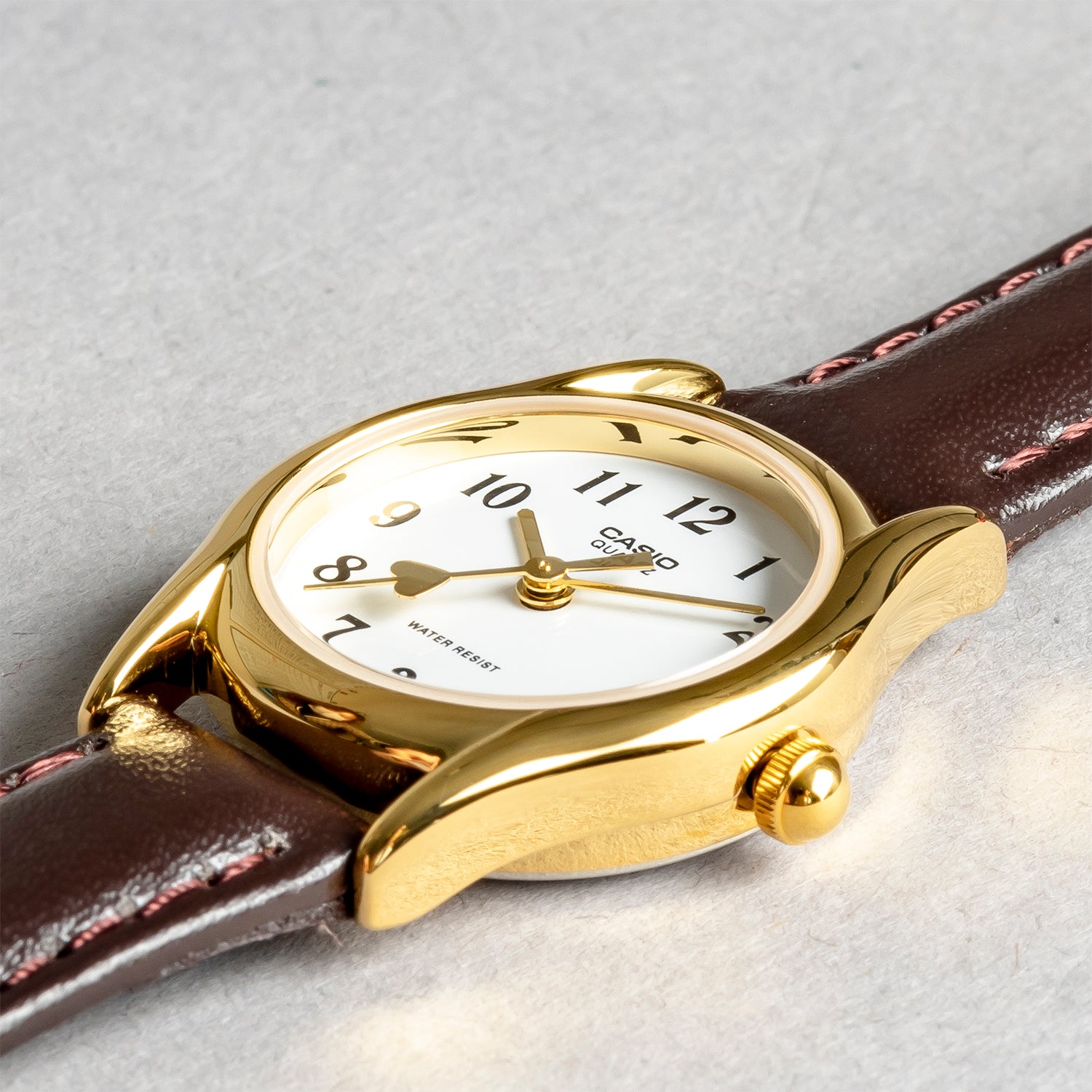 CASIO カシオ LTP-1094Q-7B5 ブラウン ホワイト文字盤 アナログ レディース 腕時計