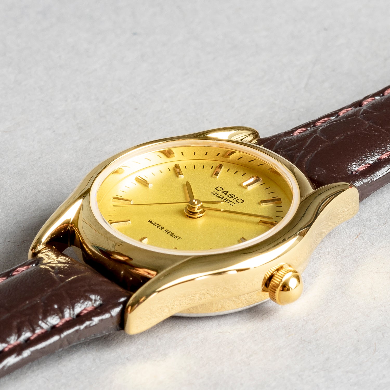 CASIO カシオ LTP-1094Q-9A ブラウン ゴールド文字盤 アナログ レディース 腕時計