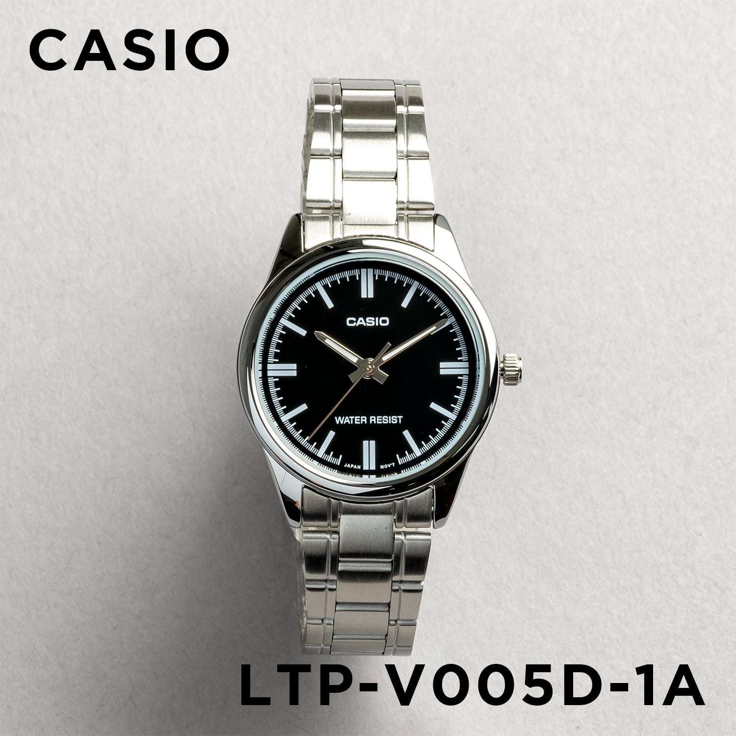 CASIO カシオ LTP-V005D-1A シルバー ブラック文字盤 アナログ レディース 腕時計