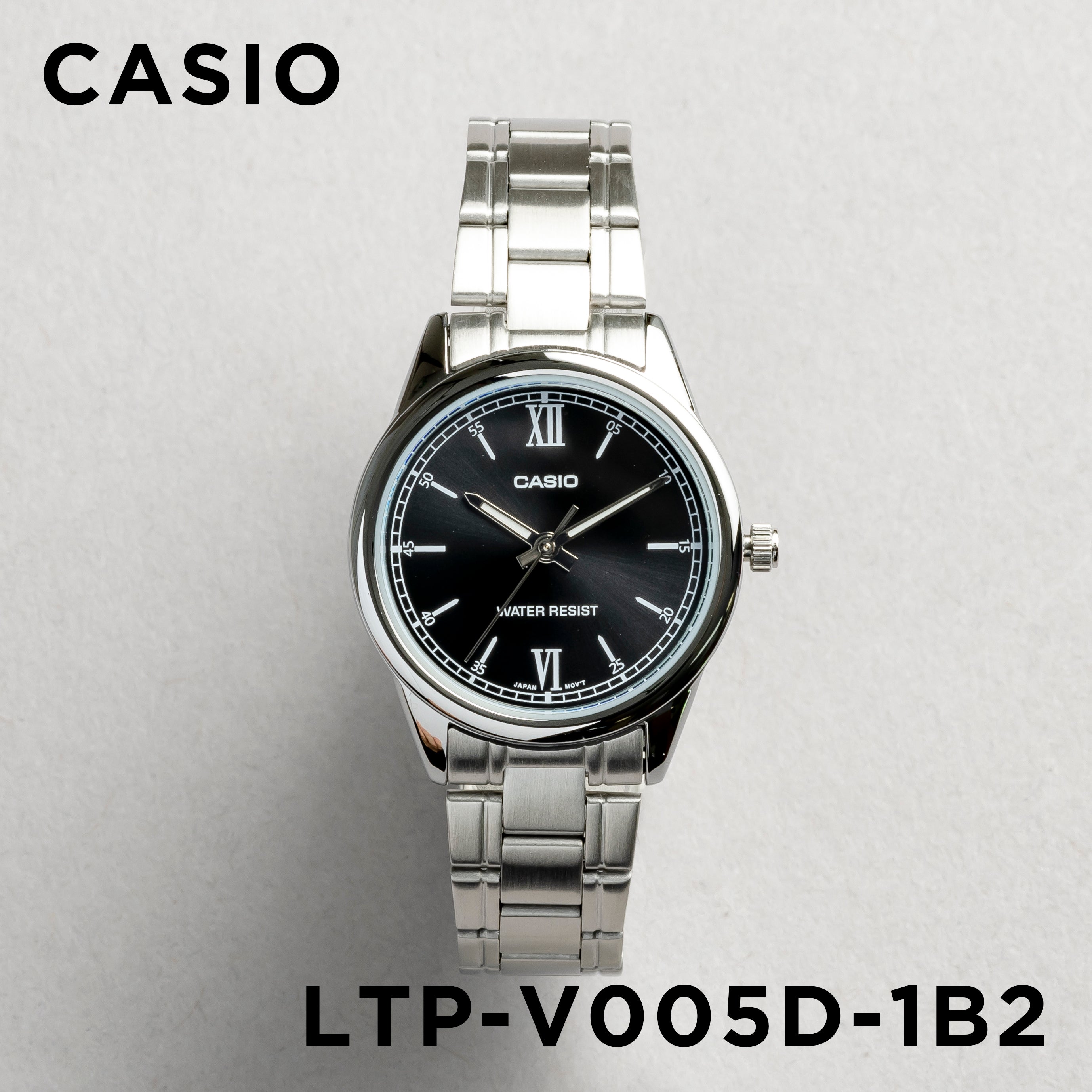 CASIO カシオ LTP-V005D-1B2 シルバー ブラック文字盤 アナログ レディース 腕時計