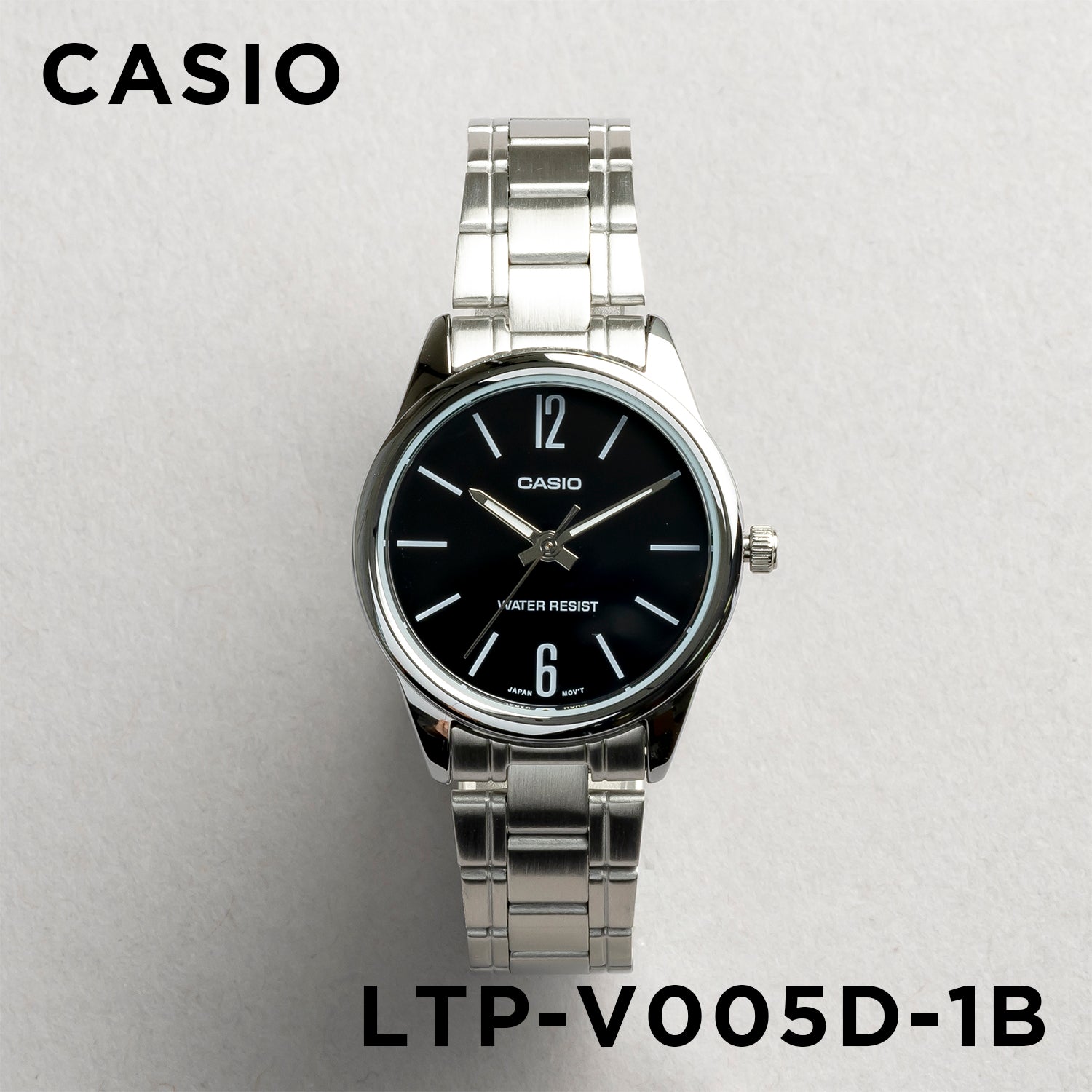 CASIO カシオ LTP-V005D-1B シルバー ブラック文字盤 アナログ レディース 腕時計