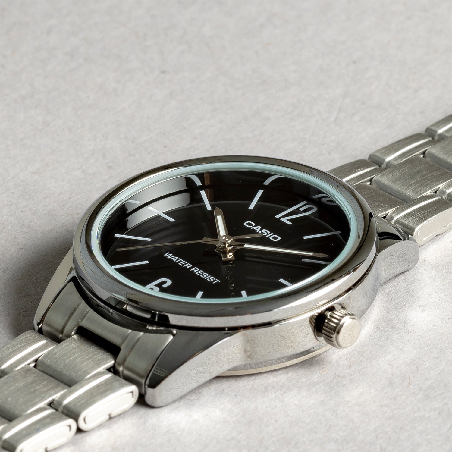 CASIO カシオ LTP-V005D-1B シルバー ブラック文字盤 アナログ レディース 腕時計