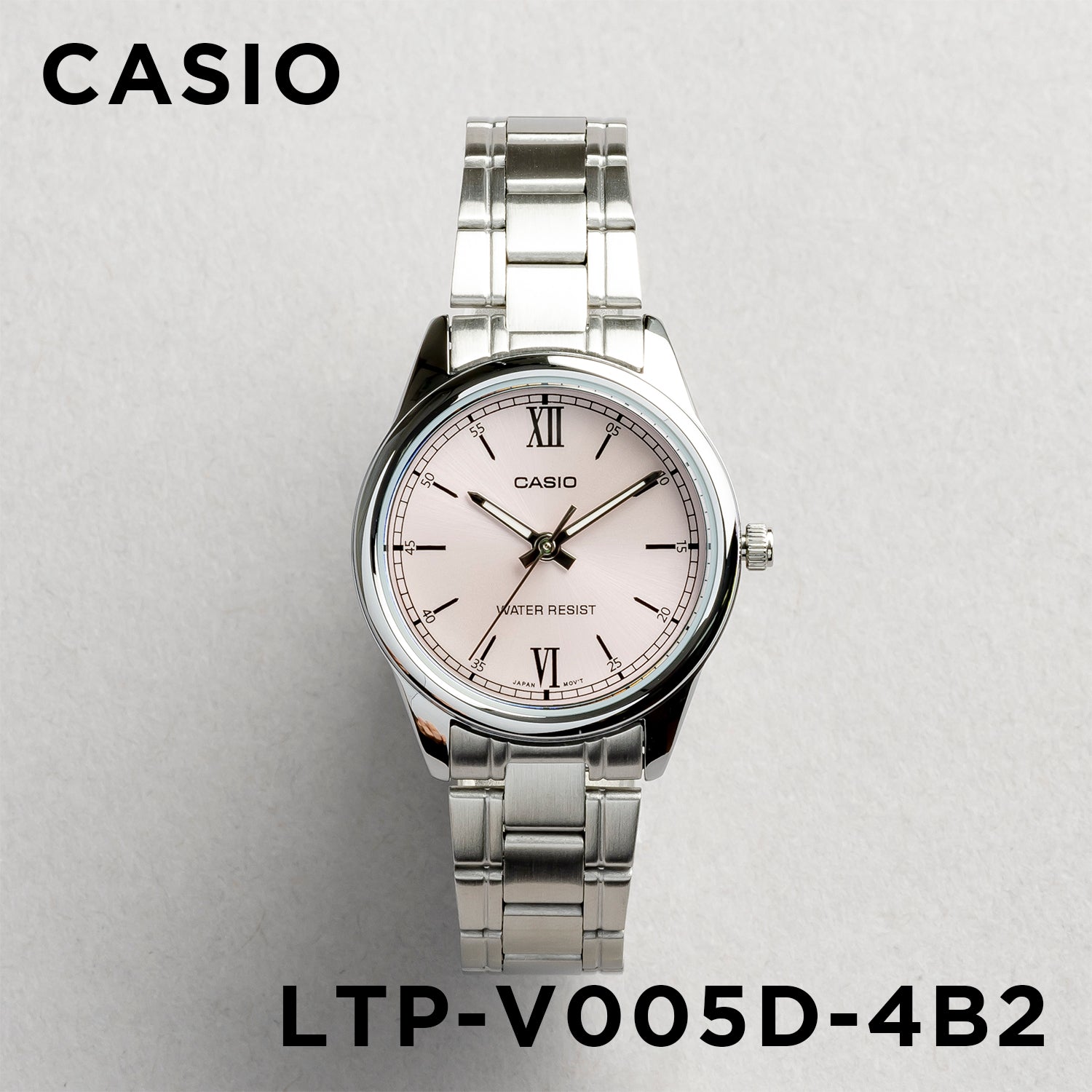 CASIO カシオ LTP-V005D-4B2 シルバー ピンク文字盤 アナログ レディース 腕時計