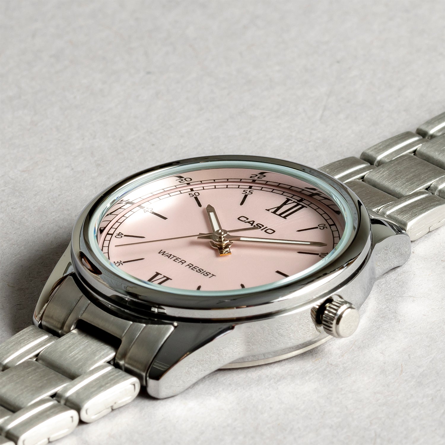 CASIO カシオ LTP-V005D-4B2 シルバー ピンク文字盤 アナログ レディース 腕時計
