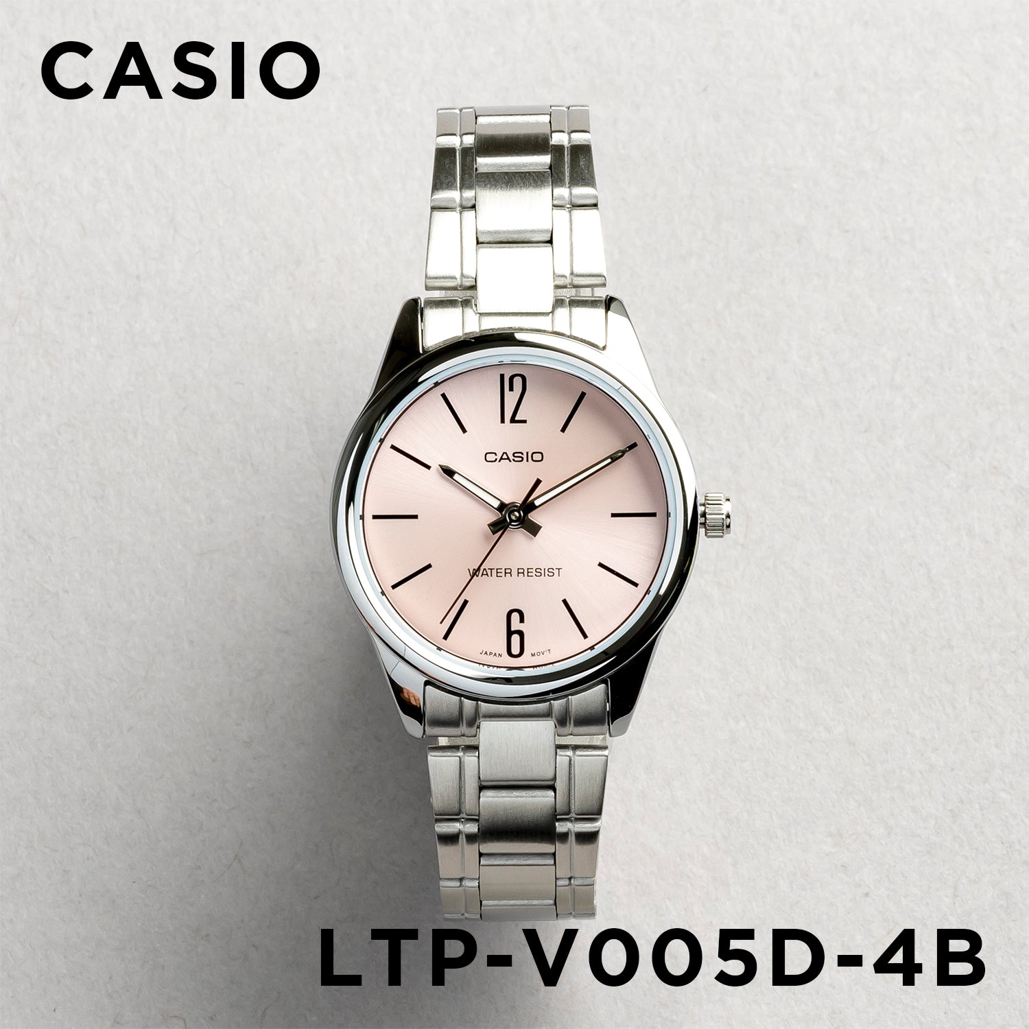 CASIO カシオ LTP-V005D-4B シルバー ピンク文字盤 アナログ レディース 腕時計