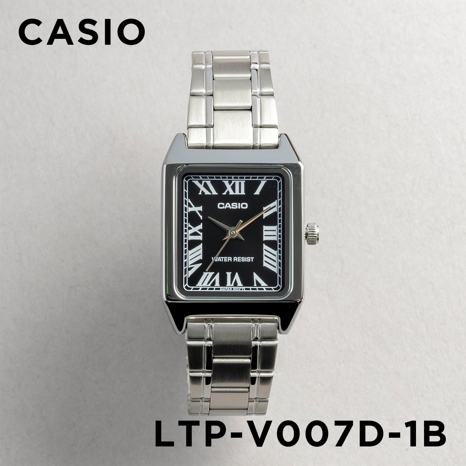 CASIO カシオ LTP-V007D-1B シルバー ブラック文字盤 アナログ レディース 腕時計