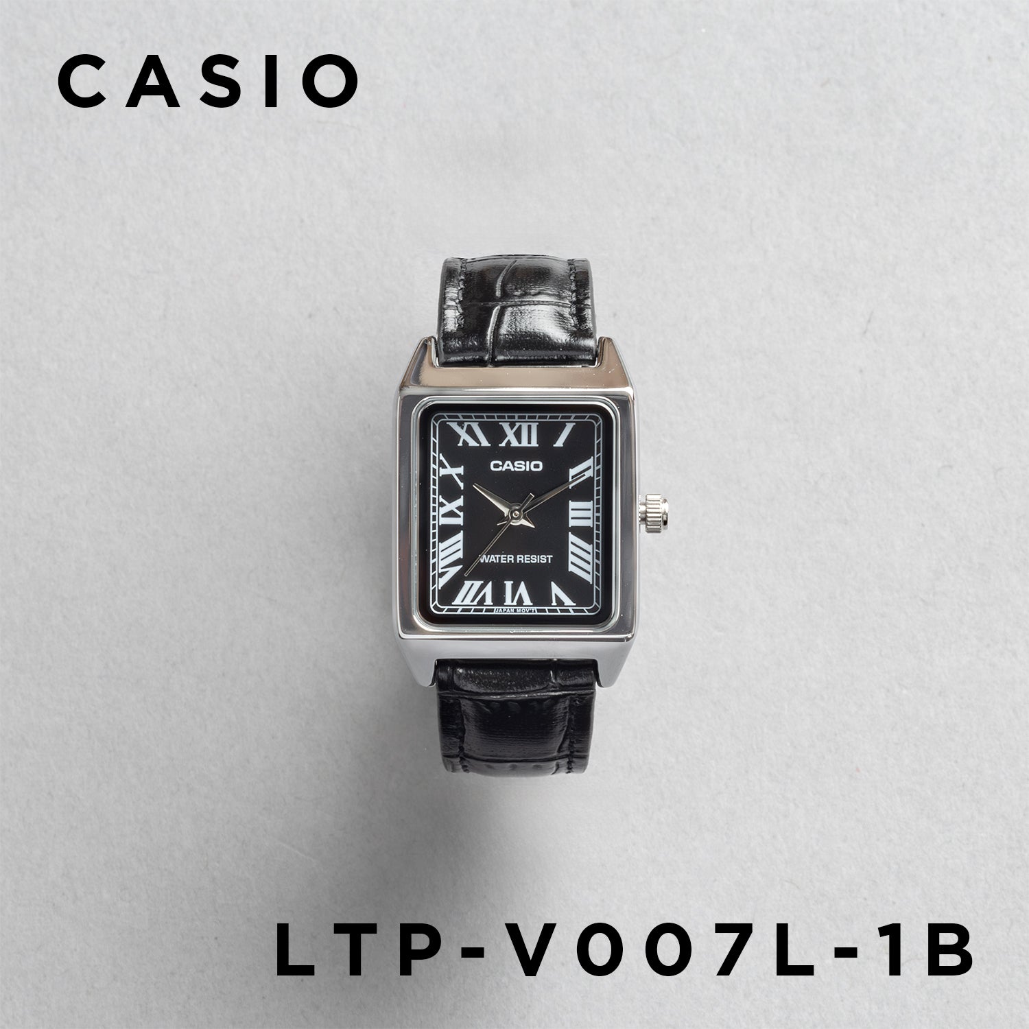 CASIO カシオ LTP-V007L-1B ブラック ブラック文字盤 アナログ レディース 腕時計 正面