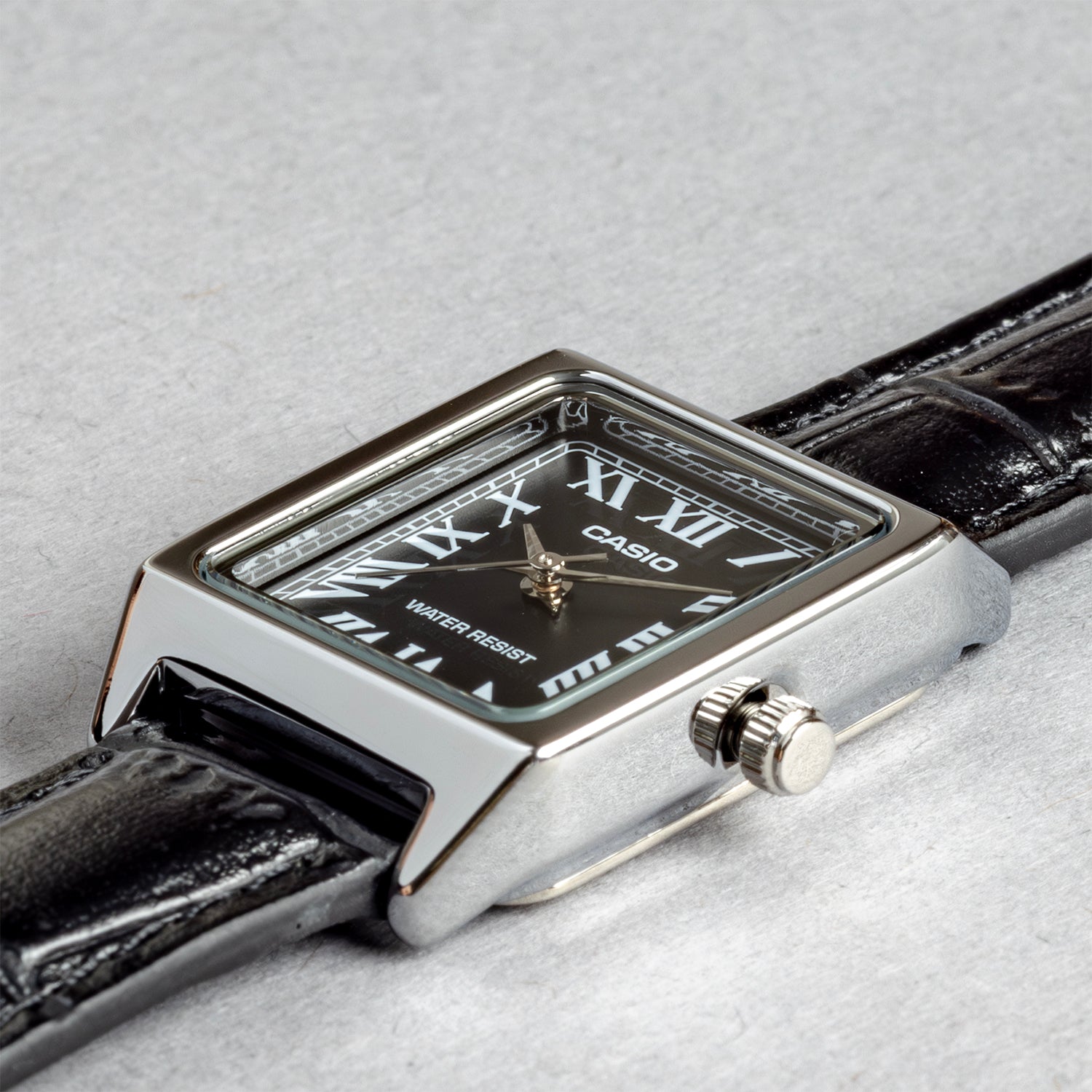 CASIO カシオ LTP-V007L-1B ブラック ブラック文字盤 アナログ レディース 腕時計 斜め