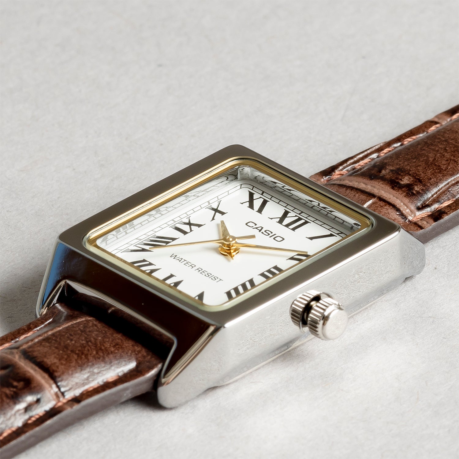 CASIO カシオ LTP-V007L-7B2 ブラウン ホワイト文字盤 アナログ レディース 腕時計