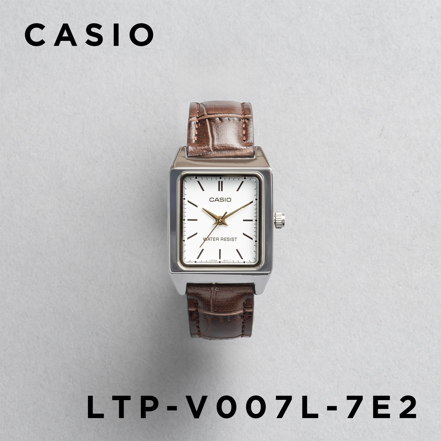 CASIO カシオ LTP-V007L-7E2 ブラウン ホワイト文字盤 アナログ レディース 腕時計 正面