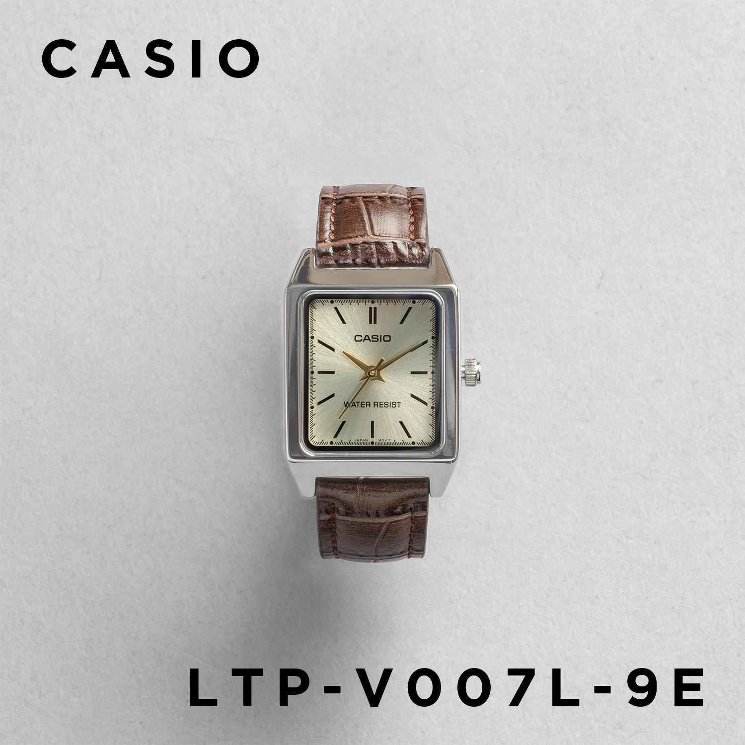 CASIO カシオ LTP-V007L-9E ブラウン ゴールド文字盤 アナログ レディース 腕時計 正面