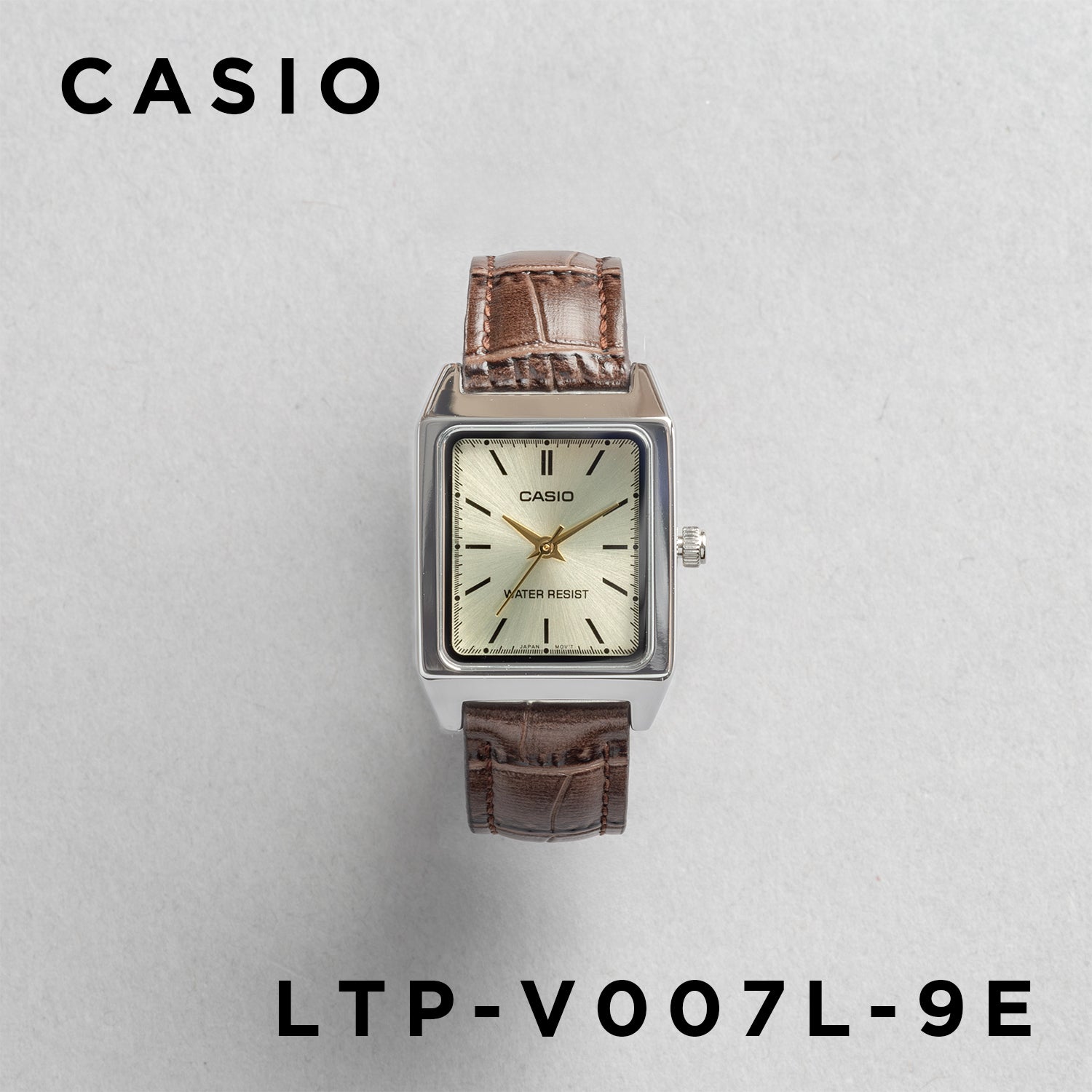 CASIO カシオ LTP-V007L-9E ブラウン ゴールド文字盤 アナログ レディース 腕時計 正面