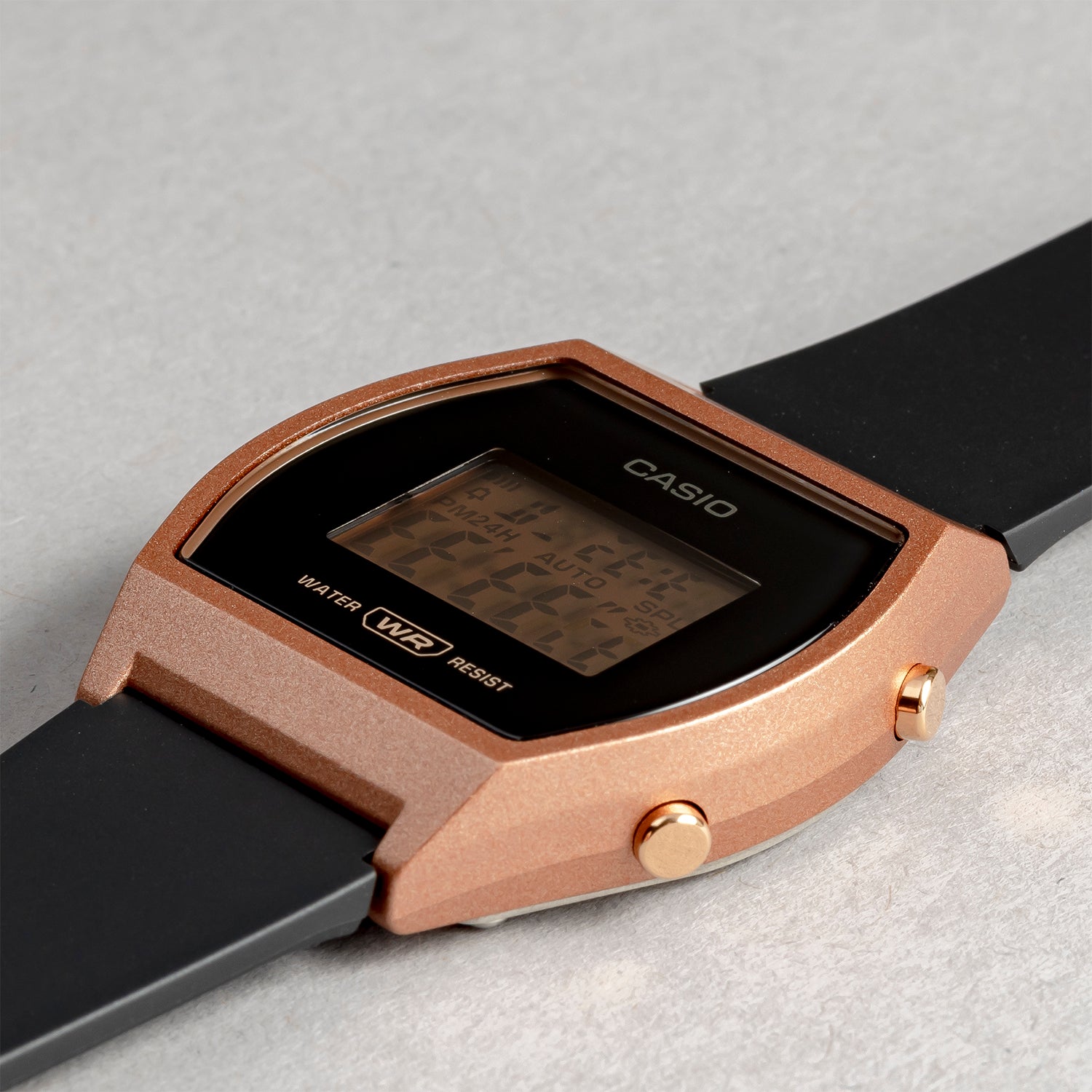 CASIO カシオ LW-204-1A ブラック ブラック文字盤 デジタル ユニセックス 腕時計 斜め