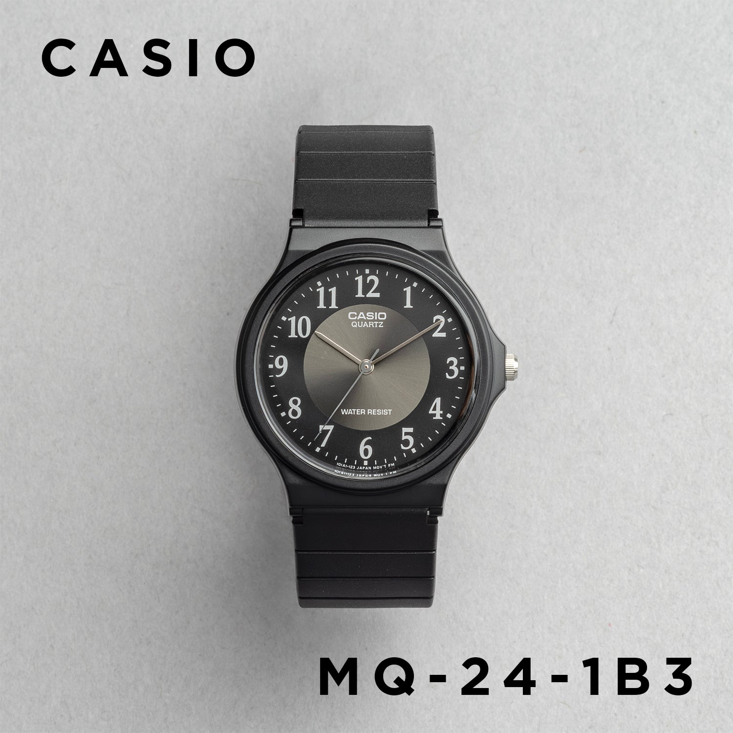 CASIO カシオ MQ-24-1B3 ブラック ブラック文字盤 アナログ メンズ 腕時計 正面