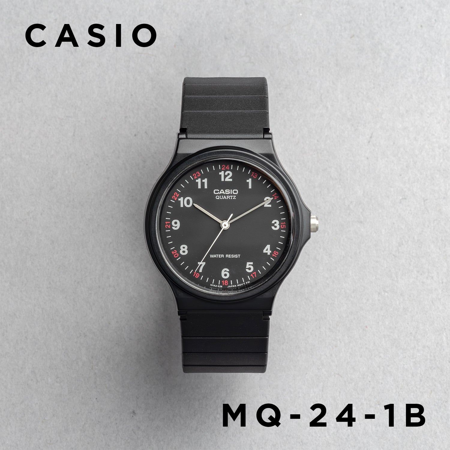 CASIO カシオ MQ-24-1B ブラック ブラック文字盤 アナログ メンズ 腕時計 正面