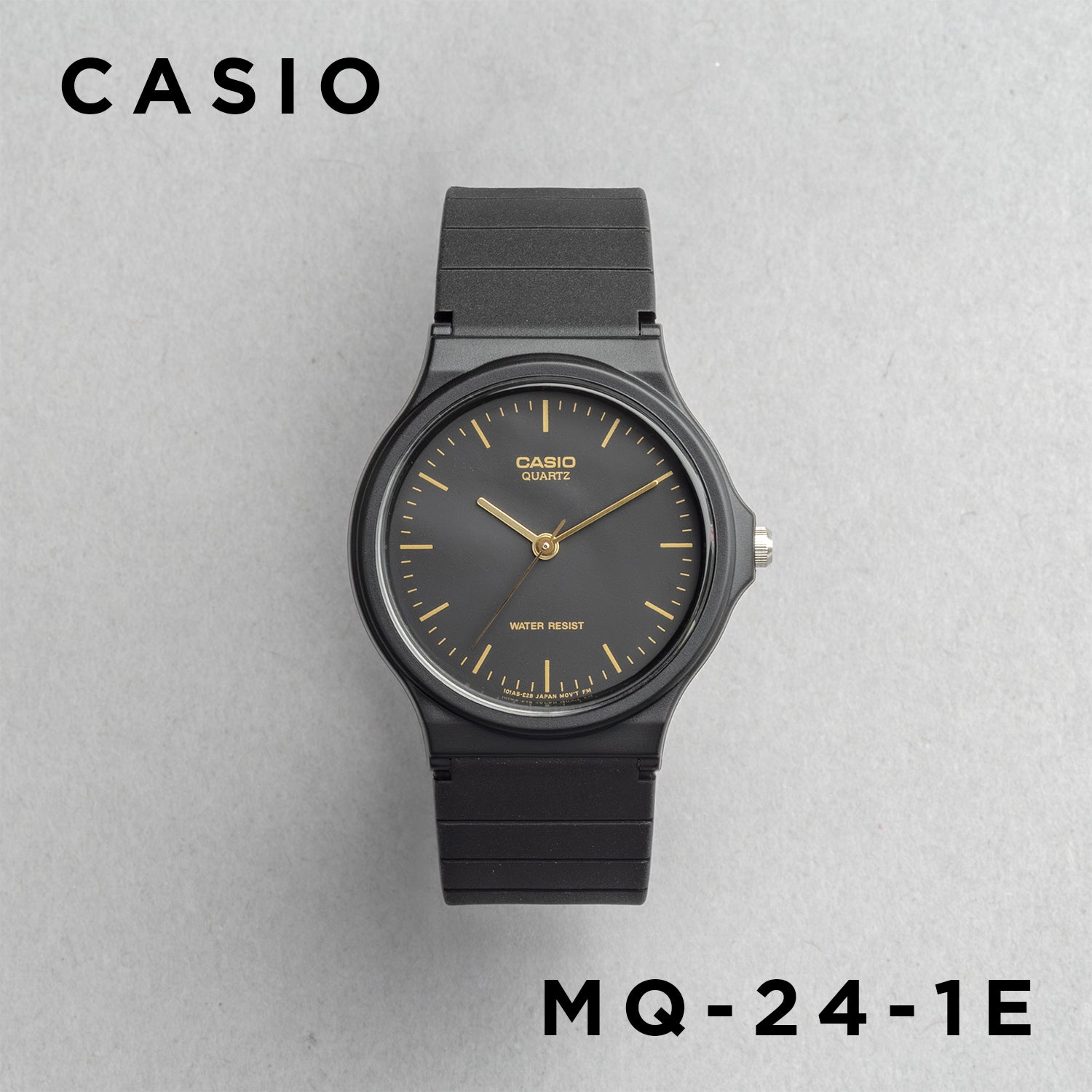 CASIO カシオ MQ-24-1E ブラック ブラック文字盤 アナログ メンズ 腕時計 正面