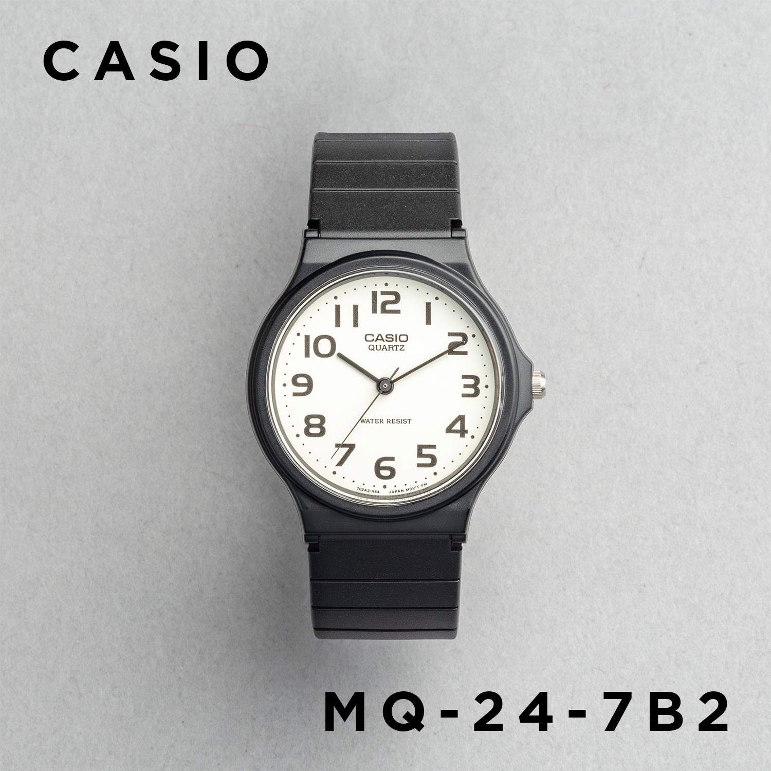 CASIO カシオ MQ-24-7B2 ブラック ホワイト文字盤 アナログ メンズ 腕時計 正面