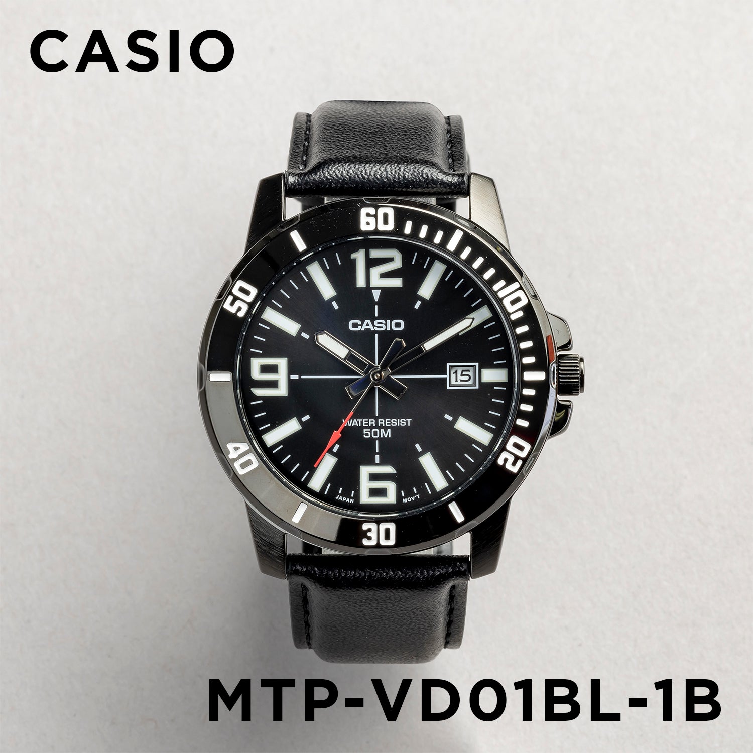 CASIO カシオ MTP-VD01BL-1B ブラック ブラック文字盤 アナログ メンズ 腕時計