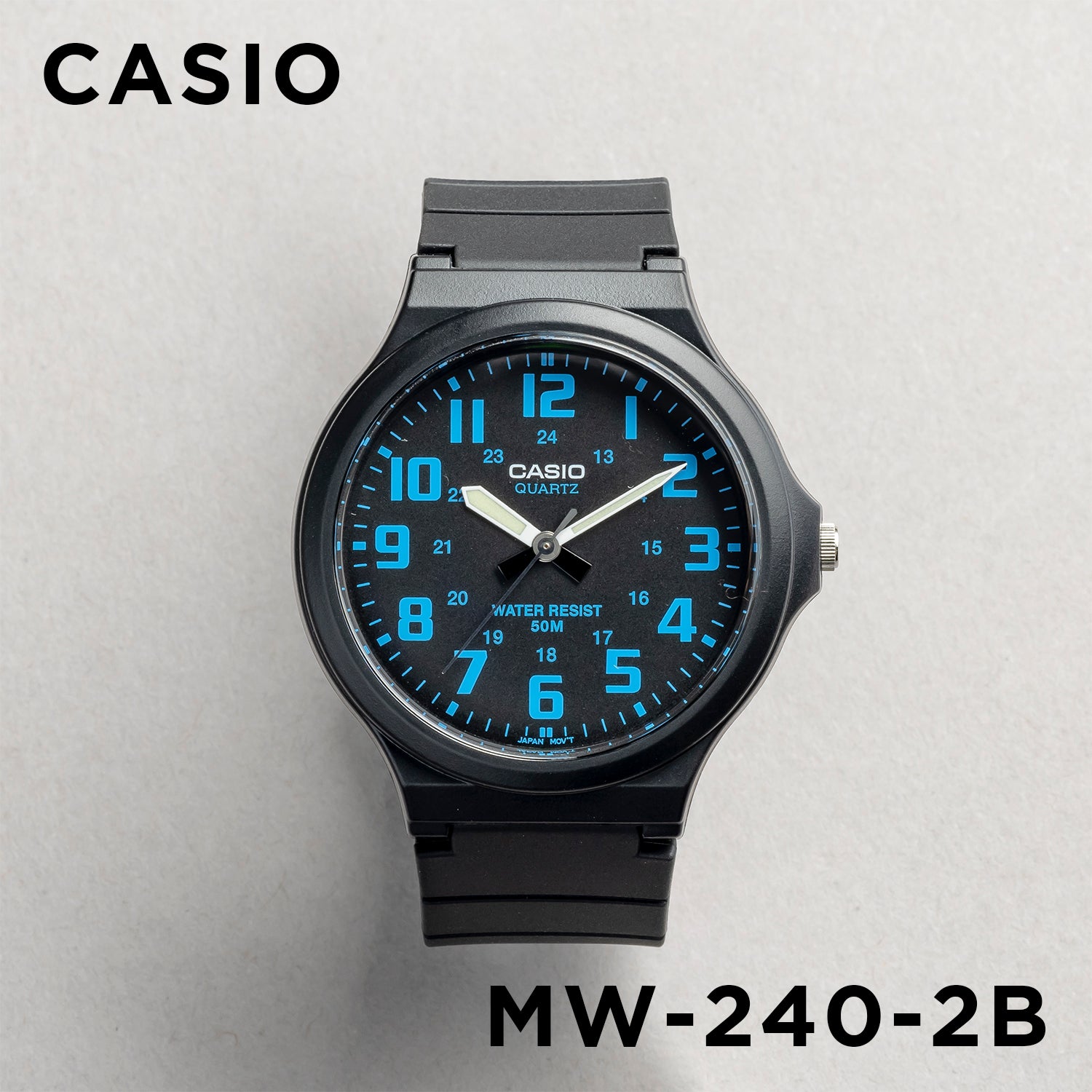 CASIO カシオ MW-240-2B ブラック ブルー文字盤 アナログ メンズ 腕時計