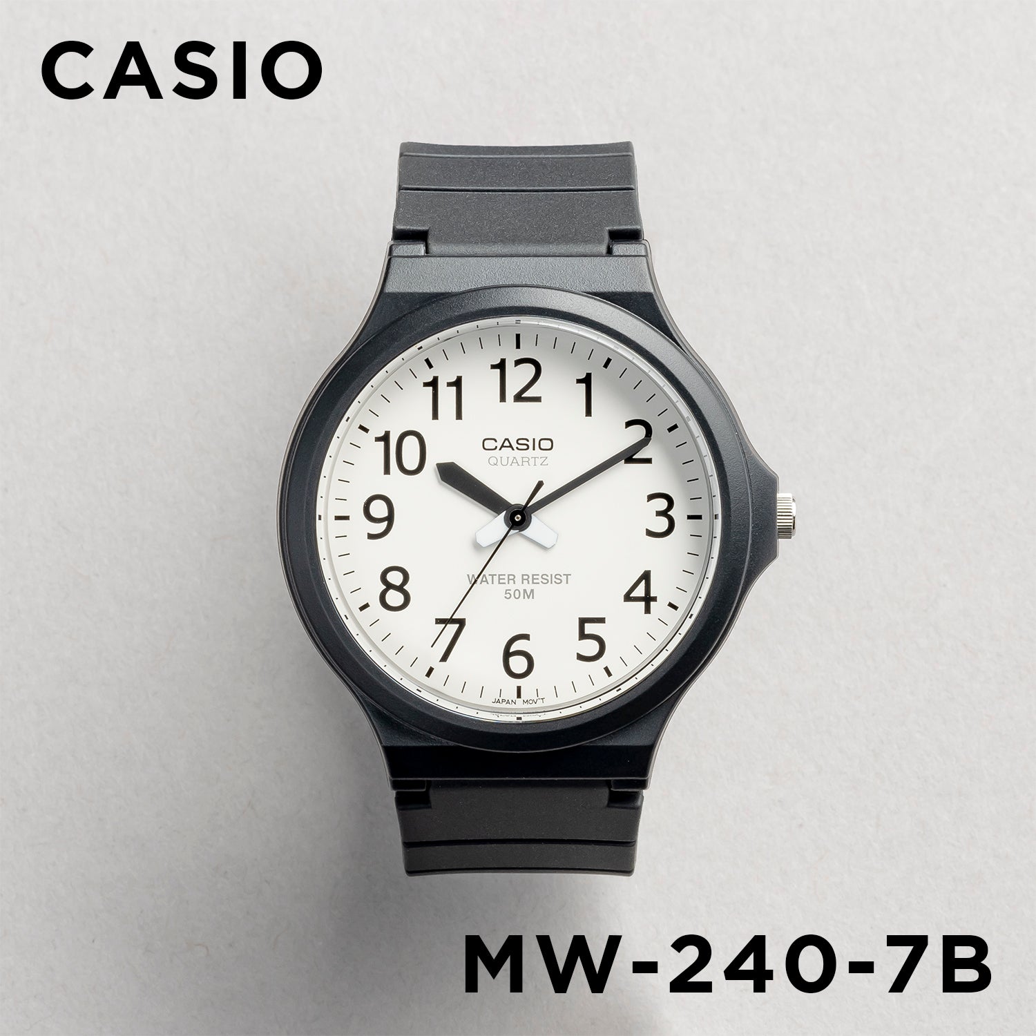 CASIO カシオ MW-240-7B ブラック ホワイト文字盤 アナログ メンズ 腕時計
