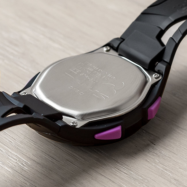 CASIO カシオ STR-300-1C ブラック パープル文字盤 デジタル レディース 腕時計 ケースバック