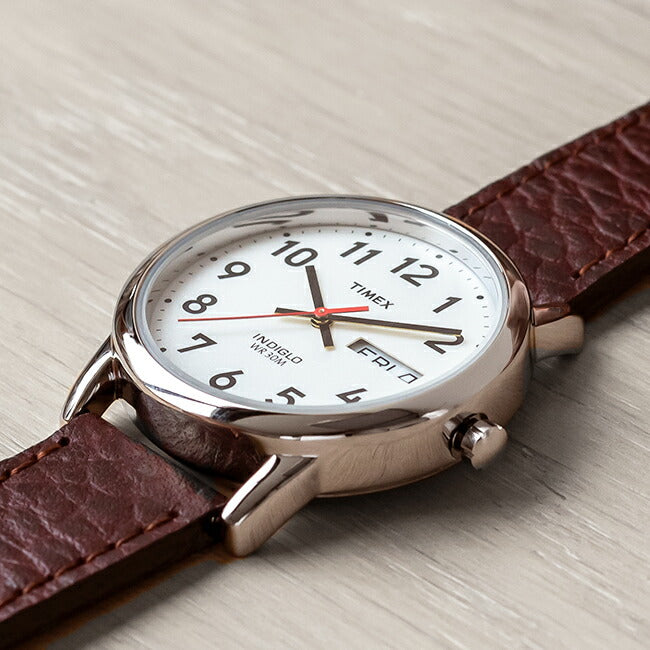 【日本未発売】TIMEXEASYREADERタイメックスイージーリーダーデイデイト35MMT20041腕時計時計ブランドメンズレディースアナログシルバーホワイト白レザー革ベルト海外モデルギフトプレゼント