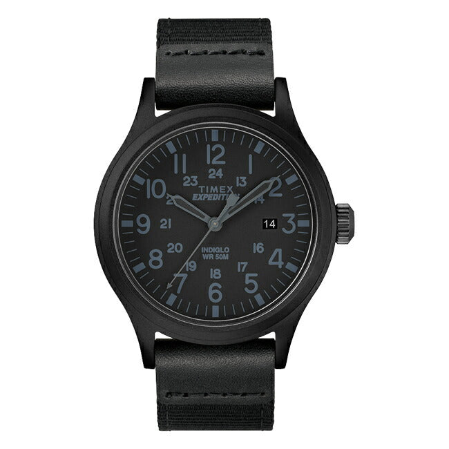 【日本未発売】TIMEXタイメックスエクスペディションスカウト40MMTW4B14200腕時計メンズレディースミリタリーアナログブラック黒オールブラックレザー革ベルト海外モデル