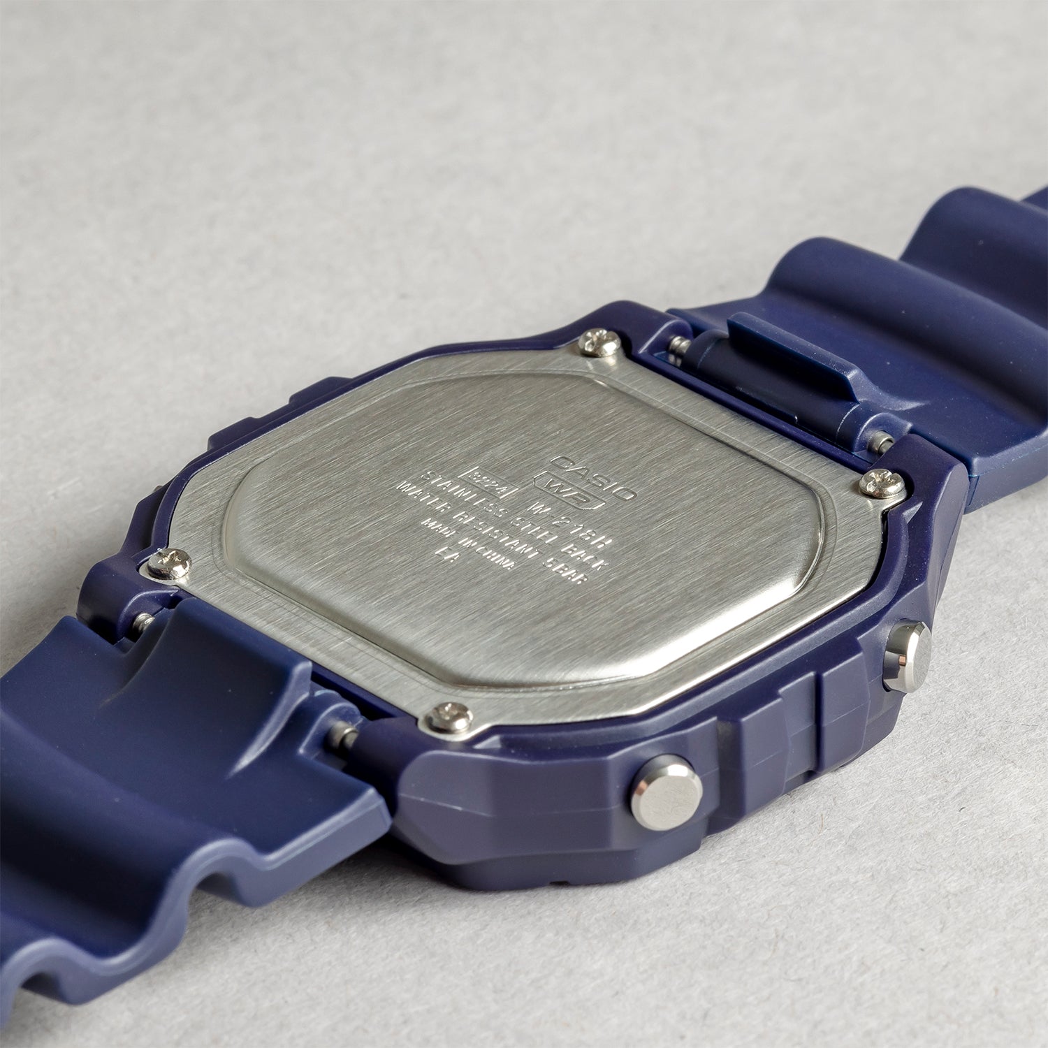 CASIO カシオ W-218H-2A ネイビー ブラック文字盤 デジタル メンズ 腕時計 ケースバック