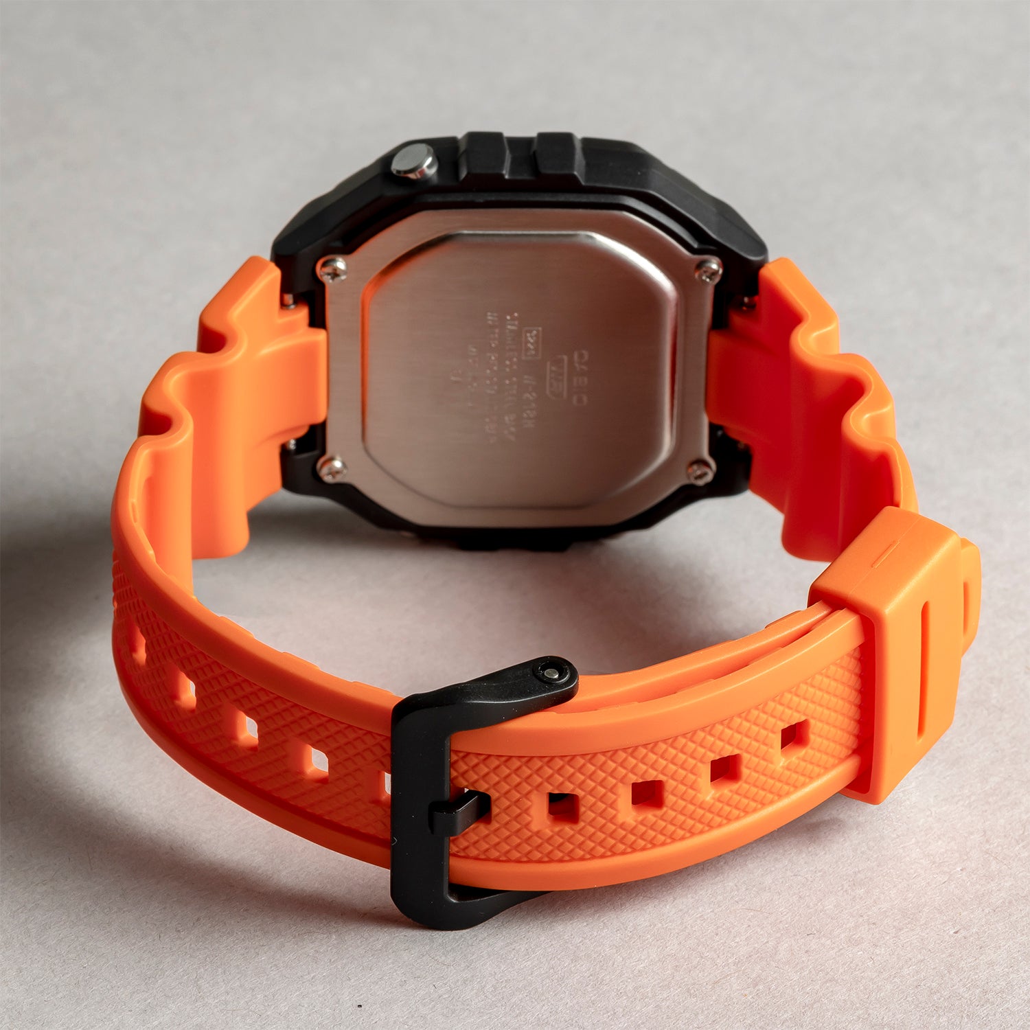 CASIO カシオ W-218H-4B2 オレンジ ブラック文字盤 デジタル メンズ 腕時計 ベルト