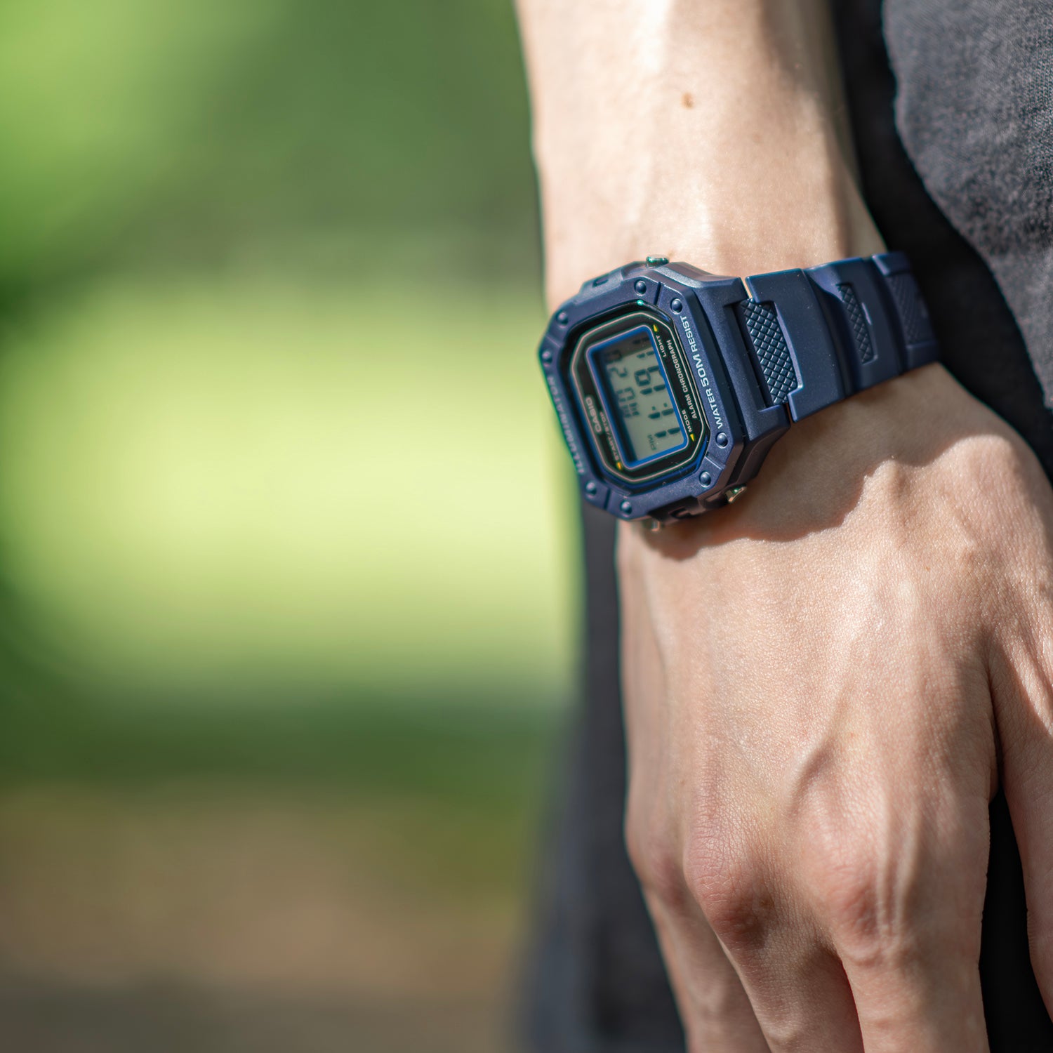 CASIO カシオ W-218H-2A ネイビー ブラック文字盤 デジタル メンズ 腕時計