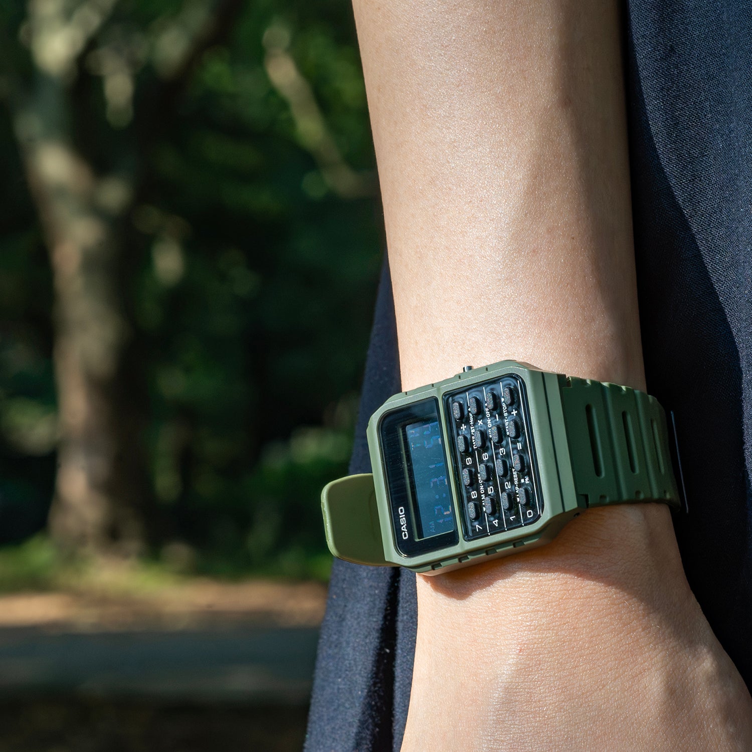 CASIO カシオ CA-53WF-3B カーキ ブラック文字盤 データバンク メンズ 腕時計