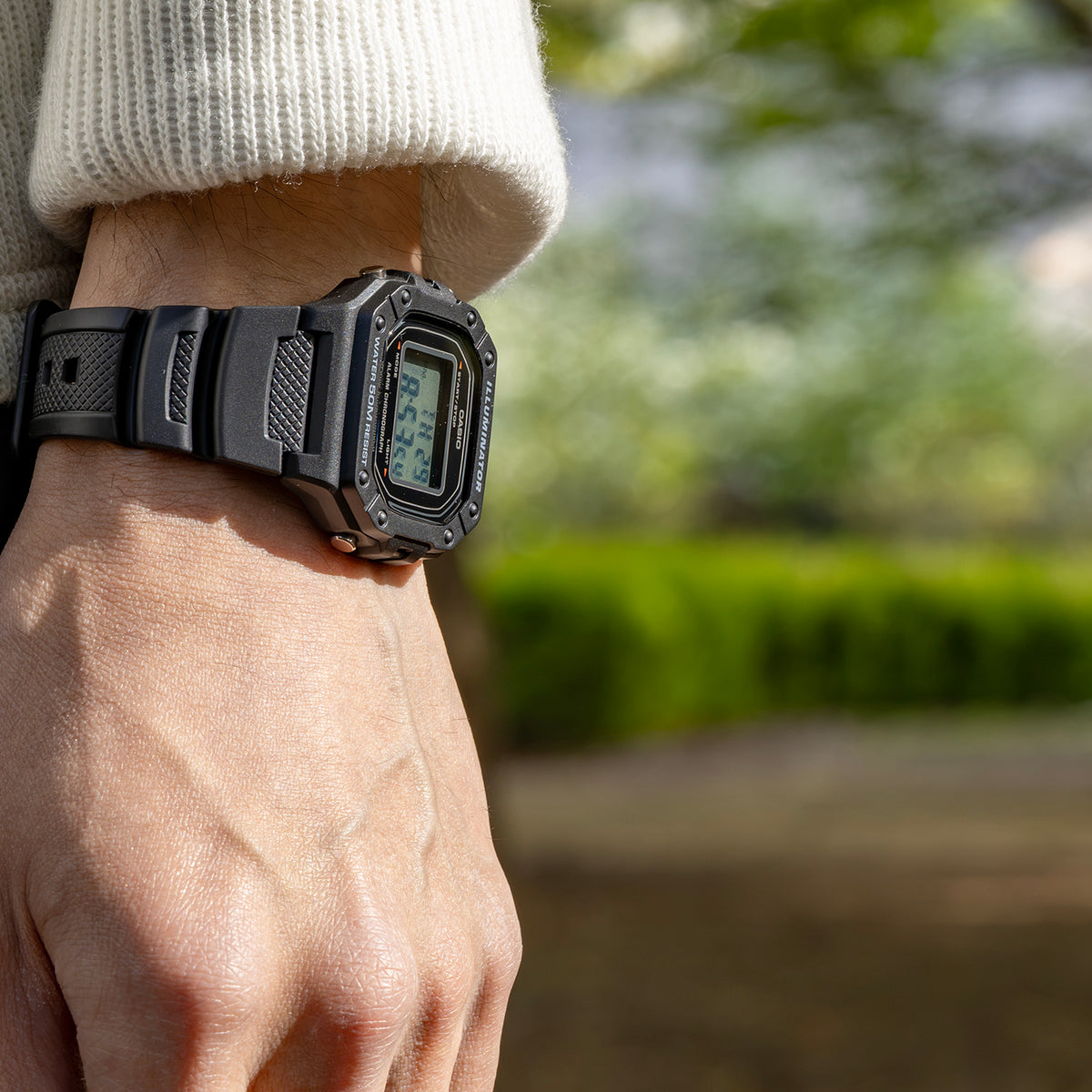 CASIO カシオ W-218H-1A ブラック ブラック文字盤 デジタル メンズ 腕時計