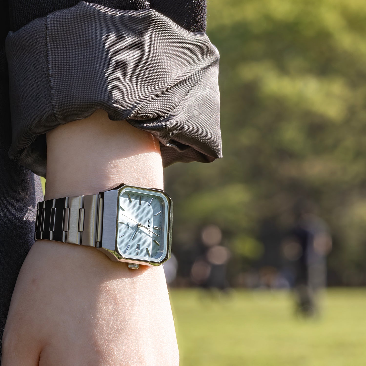 CASIO カシオ MTP-B185D-2A2 シルバー ブルー文字盤 アナログ メンズ 腕時計