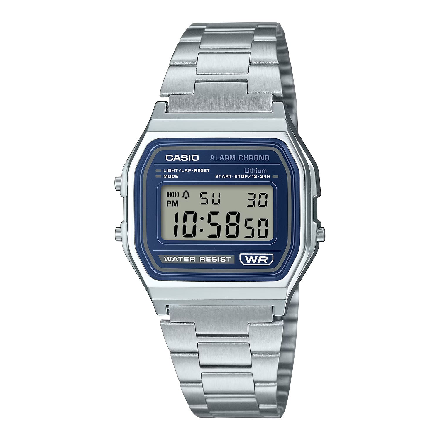 CASIO カシオ A158WEA-2 シルバー ブルー文字盤 デジタル メンズ 腕時計
