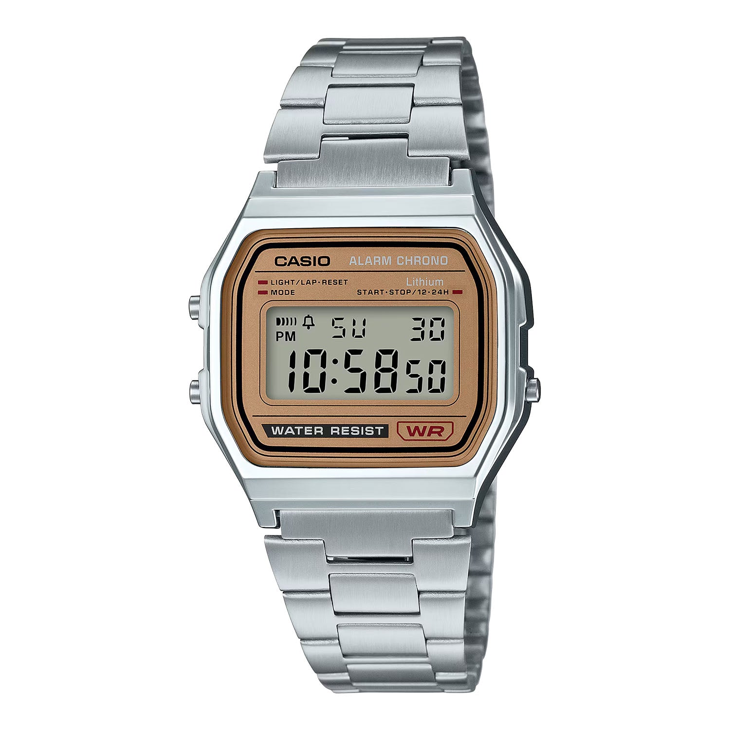 CASIO カシオ A158WEA-9 シルバー ベージュ文字盤 デジタル メンズ 腕時計