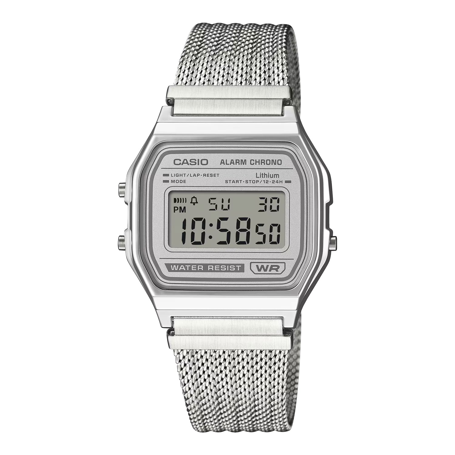 CASIO カシオ A158WEM-7 シルバー シルバー文字盤 デジタル メンズ 腕時計